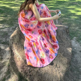 Plataz Summer Dress New Holiday Style V Tie Sling Dress