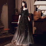 Plataz Dress Women 2025 New Banquet Temperament Art Exam Black Annual Banquet Dress Birthday Party Dress