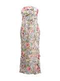 Plataz Flower-Screate High-Level Embroidered Flower Braped Fishtail Dress 2025 New Female Summer Dress