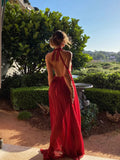 Plataz Sexy Dew Deep V Famous Hanging Neck Dress Pendant Feeling Super Fairy Temperament Holiday Dress Seaside