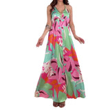 Plataz 2024 Hanging Neck With Broken Floral Dress High-Waisted Luxury Sexy Dress