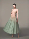 Plataz Lace Spliced Mint Green Sling Dress Dress 2024 Summer Super Fairy Temperament Niche Design Thin Mesh Dress