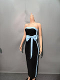 Plataz Bow Bump Color With Chest With Dressing Dinner High-End Feel Beautiful Evening Dress