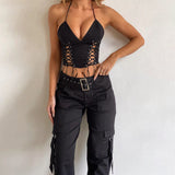 Plataz Autumn 2025 New Trendy Hottie Sexy V-Neck Short-Hanging Blouse DJPT