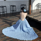 Plataz Thailand Seaside Holiday Dress Super Fairy Design Pure Desire To Close The Waist Slings Long Skirt