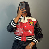 Plataz Autumn 2025 New Trendy People To Repair Short Coloring Baseball Uniform Coat Women DJPT