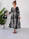 Plataz Fashion Prints In The Summer Of 2024 V-Neck Vacation Comfort Loose Dress