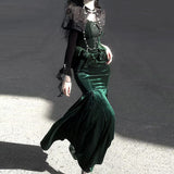 Plataz Teased Original Dark Forest Lolita Girl Lolita Top Fishtail Dress Daily Cute Set 7178