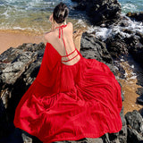 Plataz Holiday Dress Large Bare Back Dress To Take Pictures Travel Wearing Sexy Fairy Suit Dress