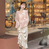 Plataz Design Gentle Autumn Chinese Style Improvement Han Elements Women's Coat Sling Skirt Suit 6934