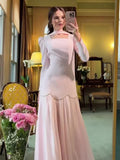 Plataz 2025 New Hand-Drilled Weaving Woven Tape Design Long-Sleeved Lady Body Dress