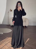 Plataz 2025 New Design Chiffon Black Dress Woman