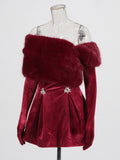 Plataz Temperament Elegant Style Velvet Skirt 2025 Summer New Bra Wearing More French Wool Design Dress Dress Woman