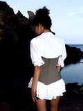 Plataz Niche Design Hottie Bumps Into Waist Lotus Leaf-Side Skirt Stitched With Bra Dress Suit Woman