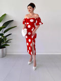 Plataz Fashion Wave Point Sexy Back Horn Sleeve Dress In Summer 2024