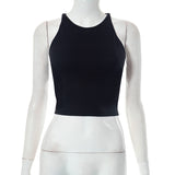 Plataz Women's Clothing 2025 Summer New Sleeveless Straps With Large Dew Back Short Hottie Top Woman DJPT