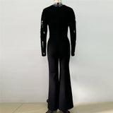Plataz And Winter New High-Waisted Jump Trousers Heavy Industry Nails And Diamond Temperament Bandage Wide Leg Pants