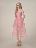 Plataz 2025 Three-Dimensional Flower Lace Perspective Yarn Dress Dress Dress Dress Dress Woman