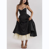 Plataz Women's New Sling V-Neck Sleeveless Dress Pony Skirt HZ0628
