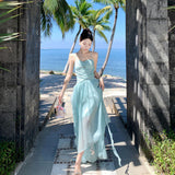 Plataz Sanya Beach Dress Seaside Holiday Atmosphere Hanging Neck Dress Sexy Naked Dress Woman
