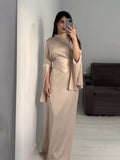Plataz 2024 New Court Feng Sleeve Dress With Half-High Collar Long-Sleeved Dress