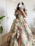 Plataz Yellow-Bottomed Colorful Rose Wedding Dress 2025 New Dress Dress Dress Dress HZ0628