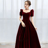 Plataz Bridal Toasting Clothes Big-Size Fatmm Spring 2025 New Wine Red Back Door Engagement Evening Dress