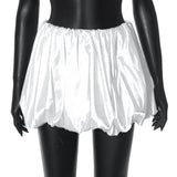 Plataz Women's Summer 2024 New Solid Low- Waist Vlawed Casual Short Dress DJPT