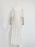 Plataz Ladies 2025 Spring Party Collar Shawl Stylish Elegant Yellow Lace Dress Dress Dress Dress Dress