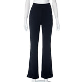 Plataz Women's Clothing 2025 Autumn New High-Rise Repair Micro-Horn Leisure Trousers DJPT