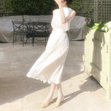 Plataz Hanging Neck Dress Set Spring And Summer Women's Clothing 2024 French Seaside Resort Beach Dress Chiffon Dress