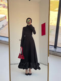 Plataz Spring Bubble Mesh Dress Evening Dress Soft Leaves Side Dressing Dress