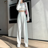 Plataz Suit Pants Women Spring And Autumn New Straight Loose Pendant High Waist Broad Leg Pants Hanging Summer Trousers Thin Trend DJPT
