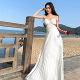 Plataz Dress Design Slenyi Empty Lumened Dress Women Summer Seaside Vacation Sling Dress