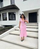 Plataz Summer Women's New Short Sleeve V-Neck Dress