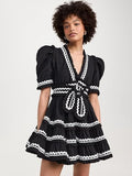 Plataz Temperament Elegant Famous Style Dress 2025 Spring New V-Neck Stripe To Receive Waist Tie Dress Woman