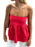 Plataz Summer Women's Waist Fashion Pure Color Short Small Top Direct Sales DJPT