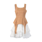 Plataz Simple Series Skirt 2025 Summer New Sling Belt High-Waist Design Cake Skirt Under The Pendulum Dress