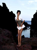 Plataz Niche Design Hottie Bumps Into Waist Lotus Leaf-Side Skirt Stitched With Bra Dress Suit Woman