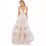 Plataz Sling With Deep V Sexy Mesh Embroidered Dress Maternity