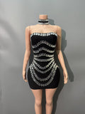 Plataz Niche Design Heavy Industry Nail Beads With Chest Banda Dress Party Dinner Dress Dress Dress