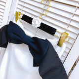 Plataz Same Hepburn Style Temperament Bow Spliced A Word Shoulder Bra Sweet Dress Dress Female C2#6582 DJPT