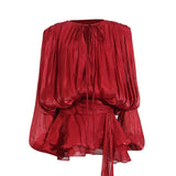 Plataz Elegant Vintage Style Dress 2025 New Hot-Sold Collar With Shoulder Long Sleeve Short Dress