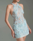 Plataz Vietnamese Small Dress Handmade Lace Birthday Engagement Thin Dress Woman In 2025