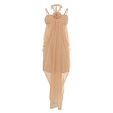 Plataz New Songchen Robe Sense Ocean Wind Color Mesh Sling Skirt