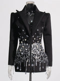 Plataz Suit Dress 2025 Spring New Famous Heavy Industry Water Drill Inlaid Decorative Design Dress