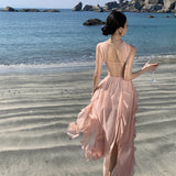 Plataz Photo Wearing Hainan Sanya Resort Beach Skirt Temperament Super Fairy Long Dress Birthday Dress