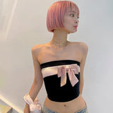 Plataz New Women's Clothing Bumps With Umbils Bows And Bottom Tops DJPT