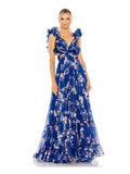 Plataz 2024 Holiday Windwood Ear Sleeveless Back Cross-Lace Sexy Dew Chopped Flower Chiffon Skirt Long Dress