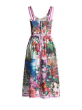 Plataz Beach Mid-Wind Dress 2025 New Suspension Fish Bones Stitched Mid-Rise Personality Graffiti Printed Dress Woman